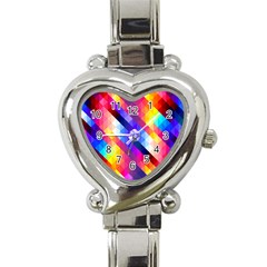 Abstract Background Colorful Pattern Heart Italian Charm Watch