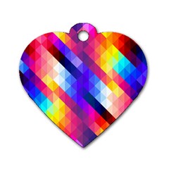 Abstract Background Colorful Pattern Dog Tag Heart (One Side)