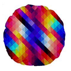 Abstract Background Colorful Pattern Large 18  Premium Round Cushions