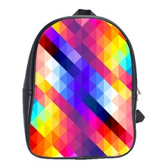 Abstract Background Colorful Pattern School Bag (XL)