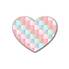 Abstract Pattern Background Pastel Rubber Coaster (heart)  by Nexatart