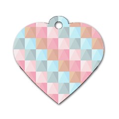 Abstract Pattern Background Pastel Dog Tag Heart (one Side)