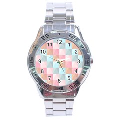 Abstract Pattern Background Pastel Stainless Steel Analogue Watch by Nexatart