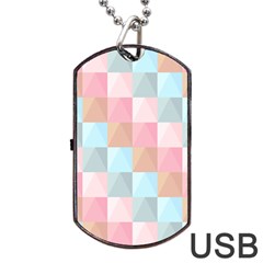 Abstract Pattern Background Pastel Dog Tag Usb Flash (two Sides) by Nexatart