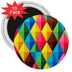 Background Colorful Abstract 3  Magnets (10 Pack)  by Nexatart