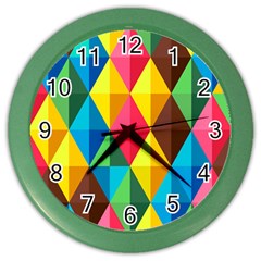 Background Colorful Abstract Color Wall Clocks by Nexatart