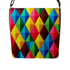 Background Colorful Abstract Flap Messenger Bag (l)  by Nexatart