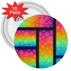 Background Colorful Abstract 3  Buttons (10 Pack) 