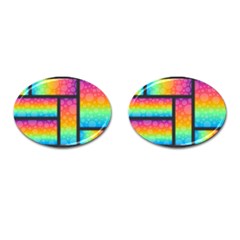 Background Colorful Abstract Cufflinks (oval)