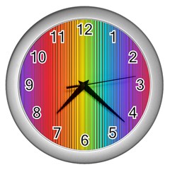 Background Colorful Abstract Wall Clocks (silver)  by Nexatart