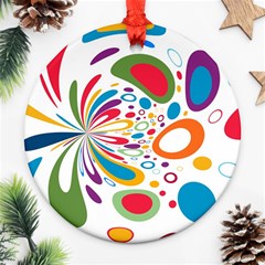 Light Circle Background Points Ornament (round) by Nexatart