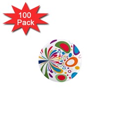 Light Circle Background Points 1  Mini Magnets (100 Pack)  by Nexatart