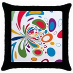 Light Circle Background Points Throw Pillow Case (Black) Front