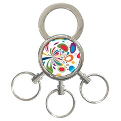 Light Circle Background Points 3-ring Key Chains by Nexatart