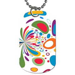 Light Circle Background Points Dog Tag (one Side) by Nexatart