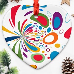 Light Circle Background Points Heart Ornament (two Sides) by Nexatart