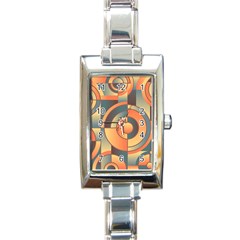 Background Abstract Orange Blue Rectangle Italian Charm Watch