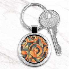 Background Abstract Orange Blue Key Chains (round)  by Nexatart