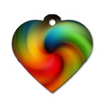 Abstract Spiral Art Creativity Dog Tag Heart (Two Sides) Front