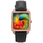 Abstract Spiral Art Creativity Rose Gold Leather Watch  Front