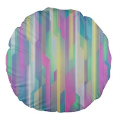 Background Abstract Pastels Large 18  Premium Flano Round Cushions by Nexatart