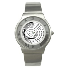 Spiral Eddy Route Symbol Bent Stainless Steel Watch by Nexatart