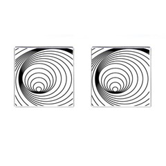 Spiral Eddy Route Symbol Bent Cufflinks (square) by Nexatart