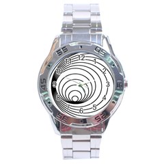 Spiral Eddy Route Symbol Bent Stainless Steel Analogue Watch by Nexatart