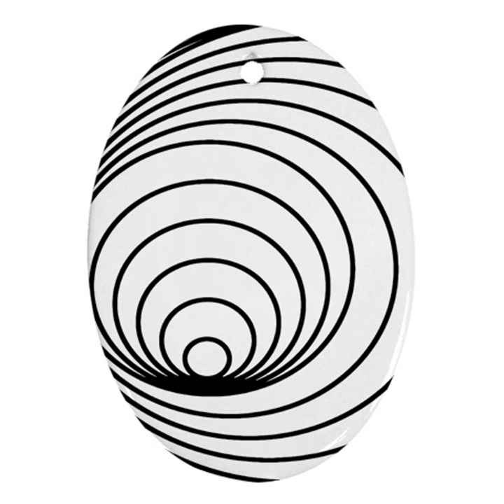 Spiral Eddy Route Symbol Bent Ornament (Oval)