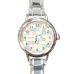 Background Abstract Pastels Square Round Italian Charm Watch by Nexatart