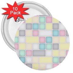 Background Abstract Pastels Square 3  Buttons (10 Pack)  by Nexatart