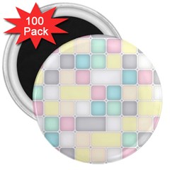 Background Abstract Pastels Square 3  Magnets (100 Pack) by Nexatart