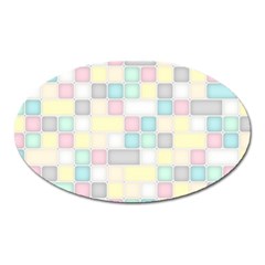 Background Abstract Pastels Square Oval Magnet by Nexatart