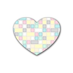 Background Abstract Pastels Square Heart Coaster (4 Pack) 