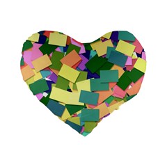 List Post It Note Memory Standard 16  Premium Flano Heart Shape Cushions by Nexatart