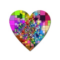 Abstract Squares Arrangement Heart Magnet by Nexatart