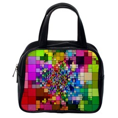 Abstract Squares Arrangement Classic Handbags (one Side) by Nexatart