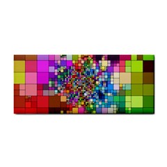 Abstract Squares Arrangement Hand Towel by Nexatart