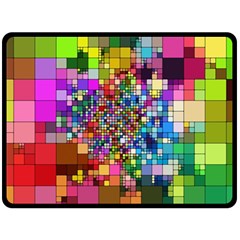 Abstract Squares Arrangement Fleece Blanket (large)  by Nexatart