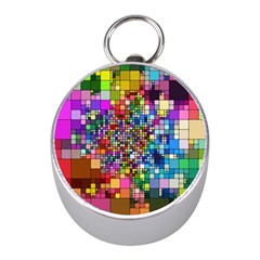 Abstract Squares Arrangement Mini Silver Compasses by Nexatart