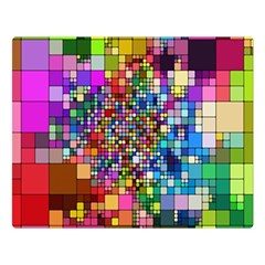 Abstract Squares Arrangement Double Sided Flano Blanket (large) 