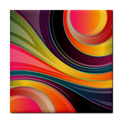 Abstract Colorful Background Wavy Tile Coasters by Nexatart