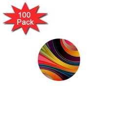 Abstract Colorful Background Wavy 1  Mini Buttons (100 Pack)  by Nexatart