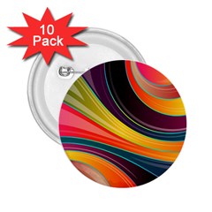 Abstract Colorful Background Wavy 2 25  Buttons (10 Pack)  by Nexatart