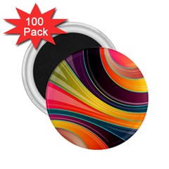 Abstract Colorful Background Wavy 2 25  Magnets (100 Pack)  by Nexatart