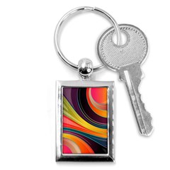 Abstract Colorful Background Wavy Key Chains (rectangle)  by Nexatart