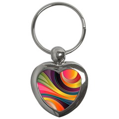 Abstract Colorful Background Wavy Key Chains (heart)  by Nexatart