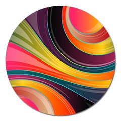 Abstract Colorful Background Wavy Magnet 5  (round) by Nexatart