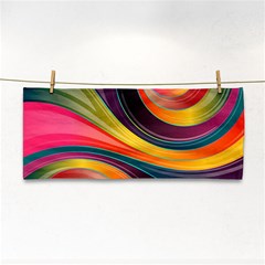 Abstract Colorful Background Wavy Hand Towel by Nexatart