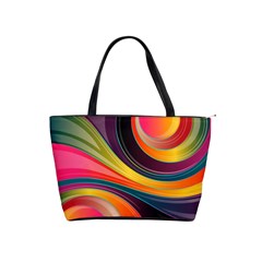 Abstract Colorful Background Wavy Shoulder Handbags by Nexatart